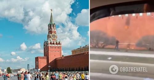 У Росії чоловік закидав стіну Кремля “коктейлями Молотова”: у мережі з’явилося відео