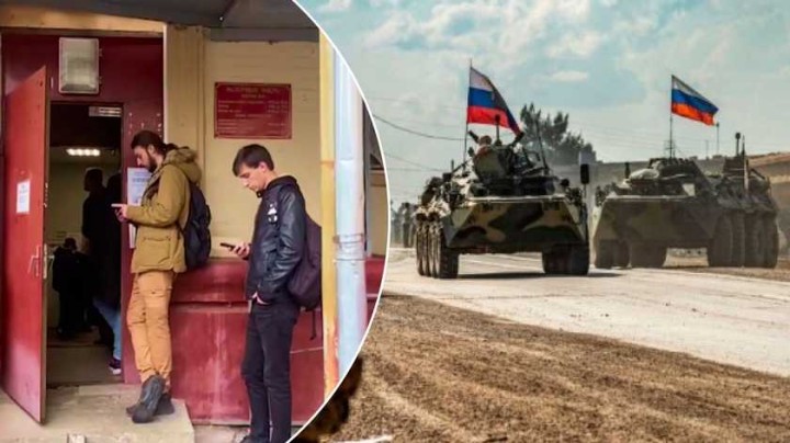 Біля московських воєнкоматів вже людно: перше відео з призовниками, яким вручили повістки
